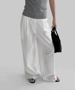 Rimmatin pintuck wide nylon slacks