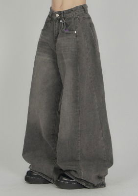 Side Pintuck Wide Denim DE027
