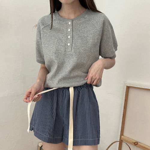 Henryneck short sleeve Sweatshirt