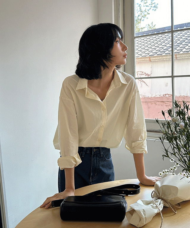 One mile basic collar cotton shirt