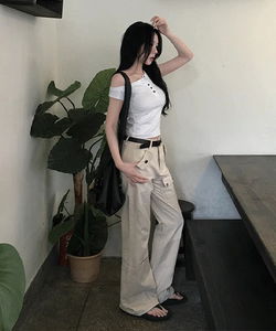 多口袋靴型工裝長褲