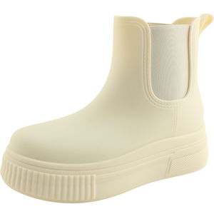 Chelsea Ankle Boots Block Heel Rain Boots 4cm Beige