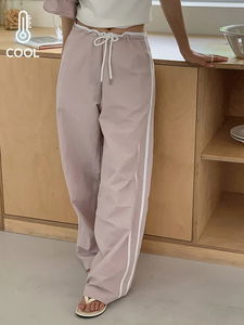 Trevor Summer Nylon Track Low Rise Wide Training Pants