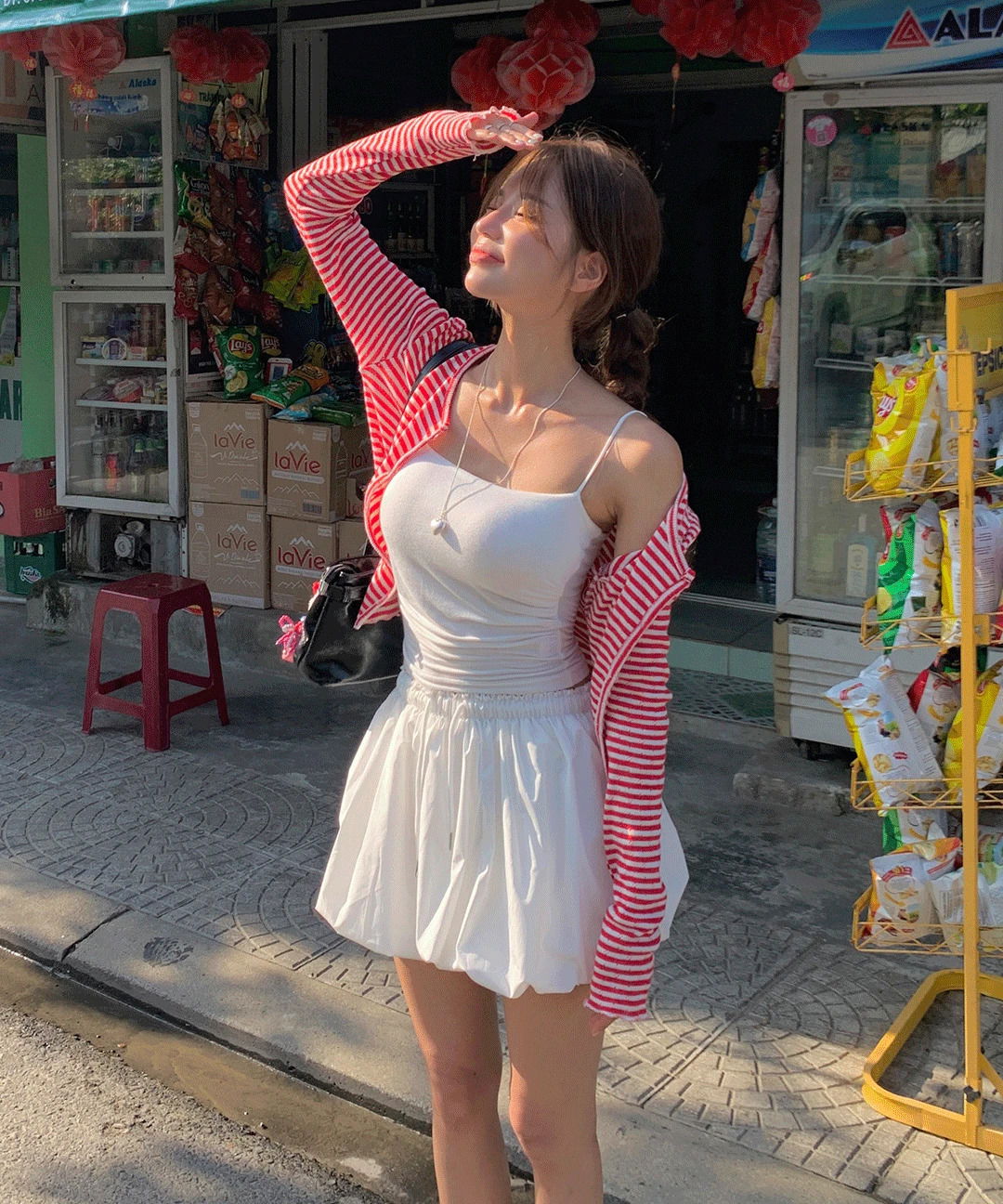 잇치 바스락 벌룬 펌킨 나일론 치마바지 미니 스커트