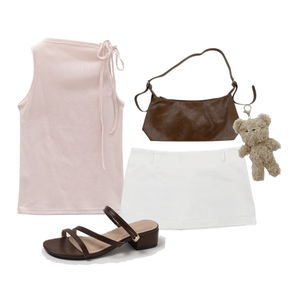 sleeveless,skirt,sandals 코디