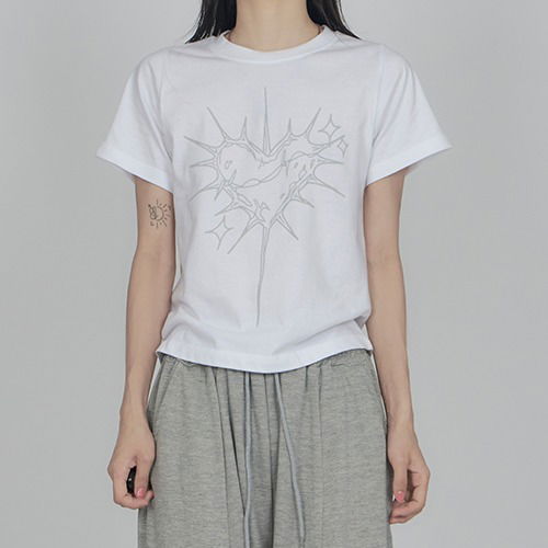 Heart Horn Printed Short Sleeve T-Shirt TS038