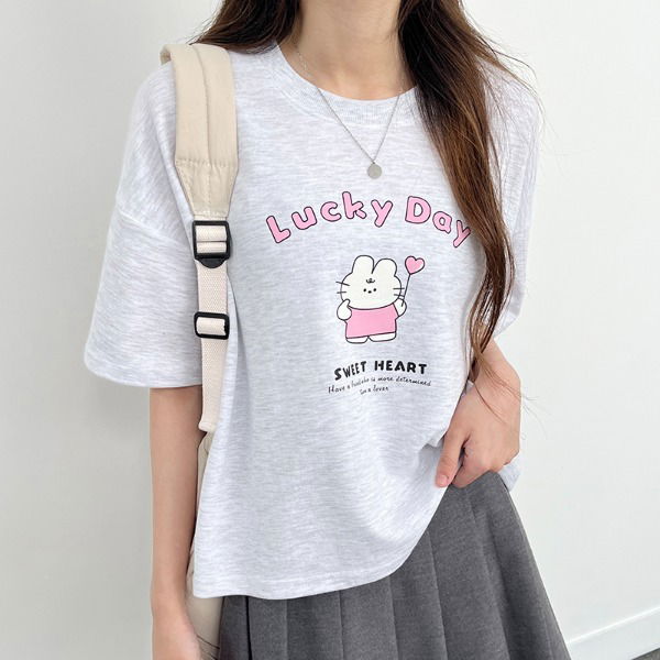 Lucky Rabbit Short Sleeve Crop Tee