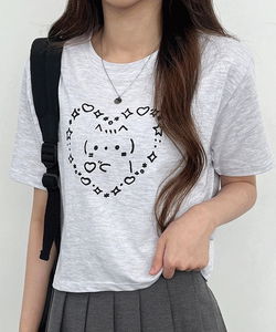 Lovely cat short sleeve crop top