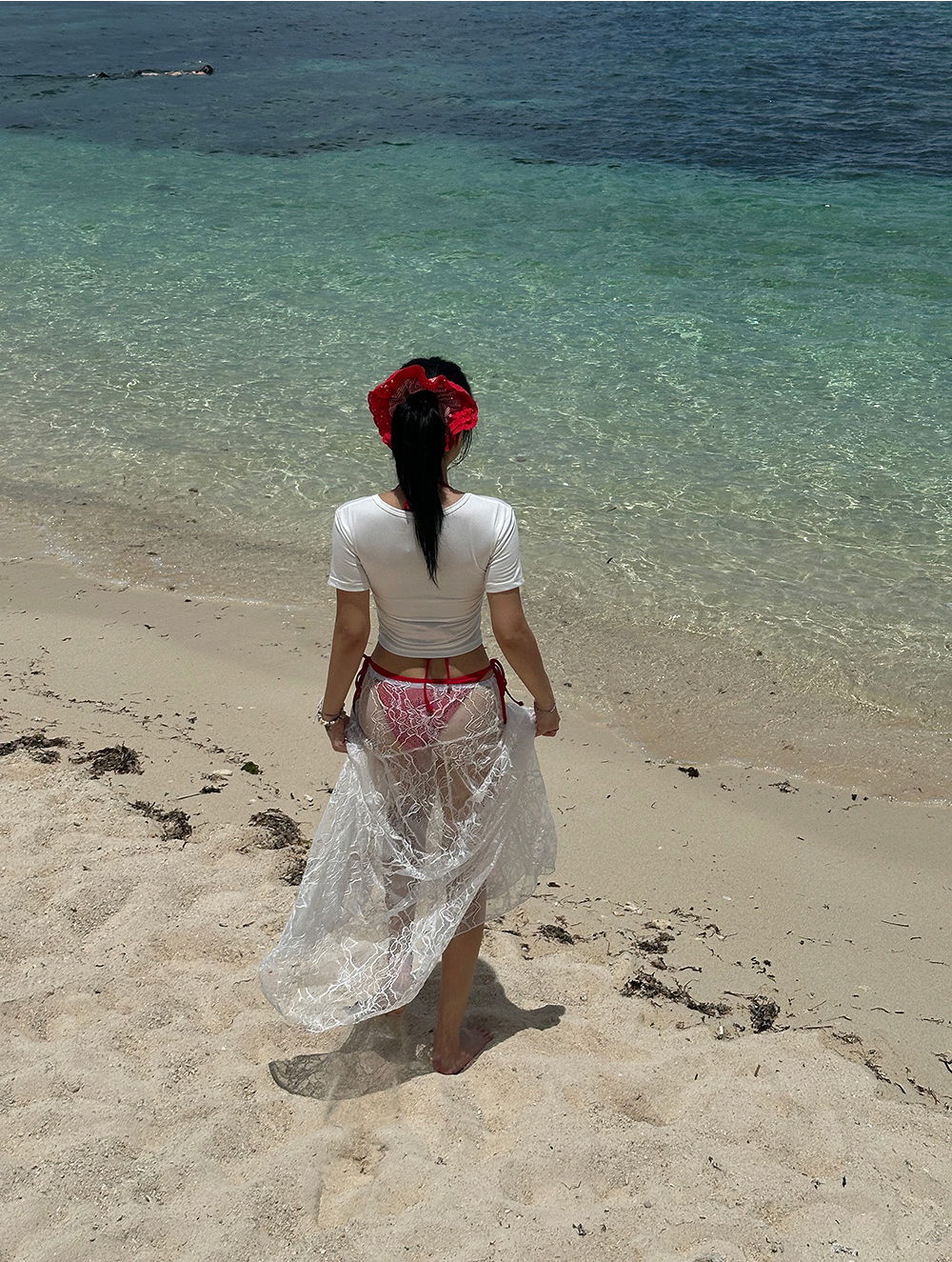 반팔 티셔츠 모델 착용 이미지-S1L110