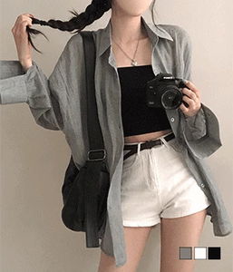 Wangbaksi Balloon Fit Gauze Overfit Shirt Shirt