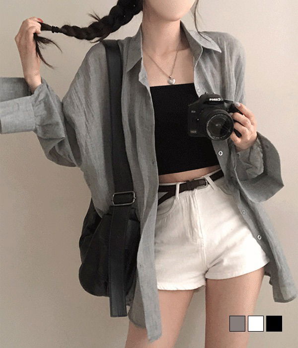 Wangbaksi Balloon Fit Gauze Overfit Shirt Shirt