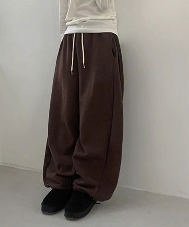 Nomart Woolen Pintuck Wide Banding Pants