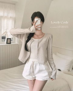Rose Punching Long Sleeve Cardigan