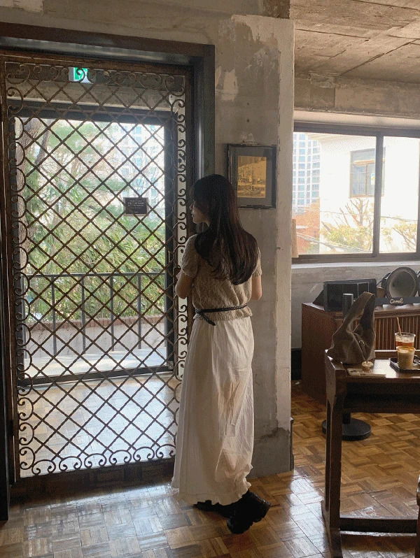 Pebble hem frill long skirt 裙子