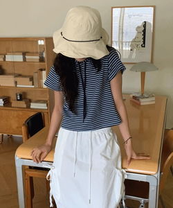 Goofy Muji Safari Strap Bucket Hat UV Protection Strap Bucket Hat 3 Colors