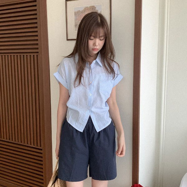 Able Stripe String Roll-Up Shirt