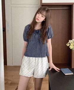 Geos Ribbon Check Blouse