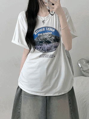 네셔널파크프린팅박스핏반팔티(3color)