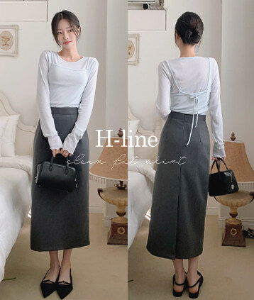 Clean H long skirt