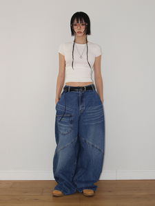 FRONT POCKET WIDE DENIM
