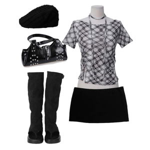 ShortSleeve,skirt,boots 코디