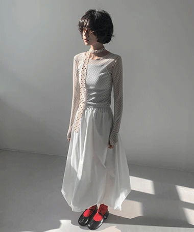 Bay Dot Layered Sheer Long Sleeve