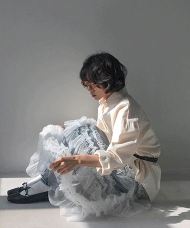 Tame See-Through Cancan Frill Long Skirt