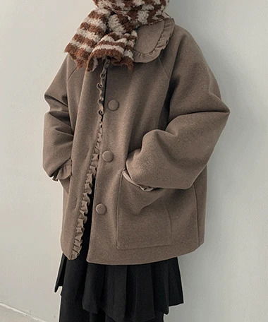Libera Frill Collar Volume Half Coat