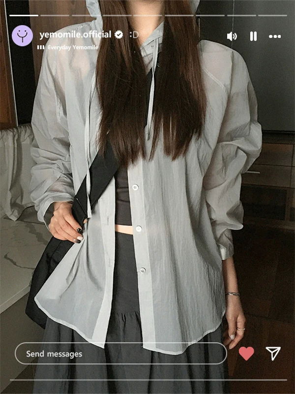 Just See-Through Hooded Shirt