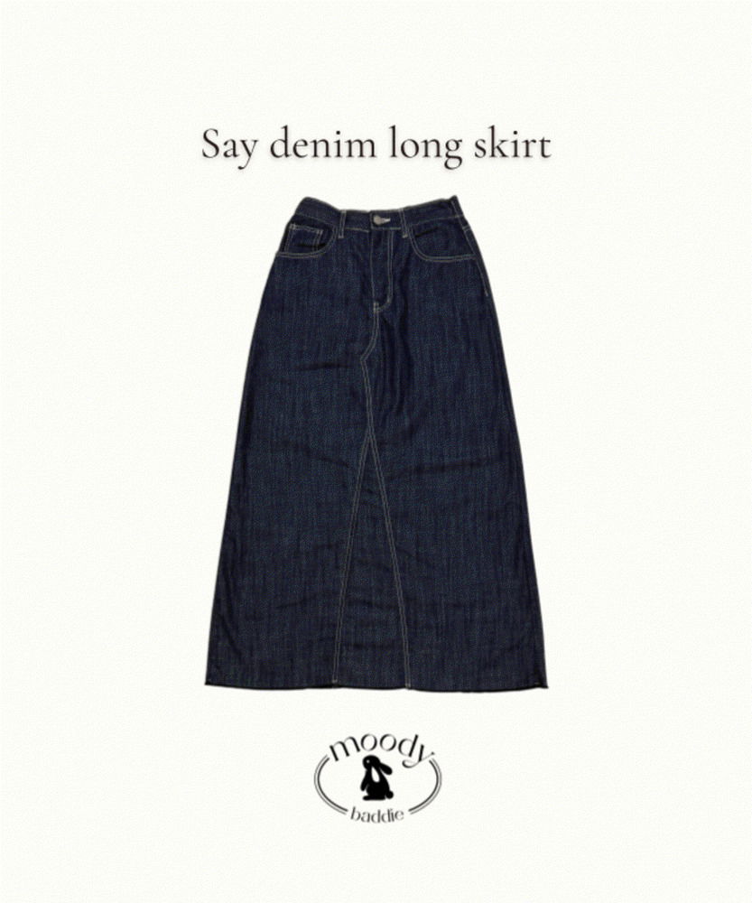 Say Denim Long Skirt