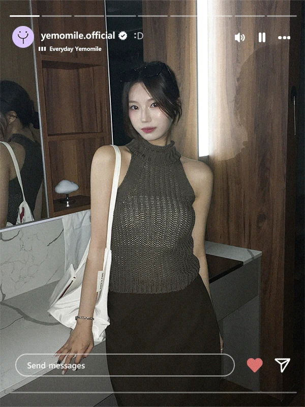 Tuyou Halter Knitwear Sleeveless