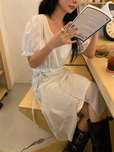 layered dot skirt