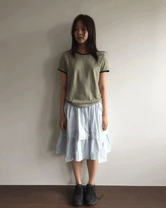 Gauss Pintuck Midi Skirt *Ivory, Black Available for Same-Day Shipping