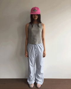 Button-up striped pants