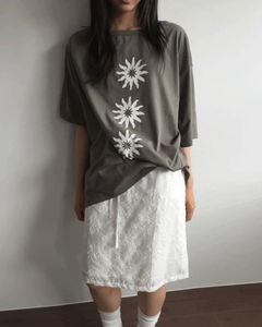 Flower applique skirt