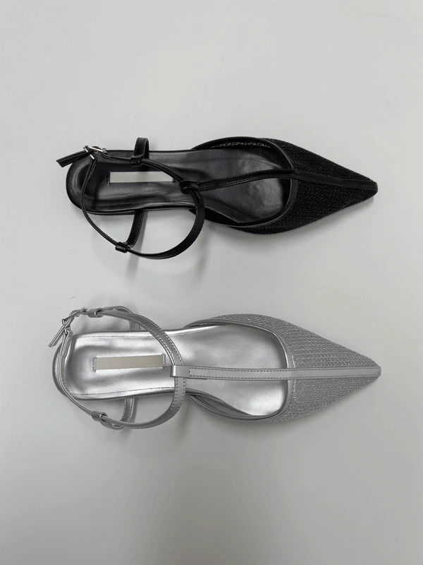 Mesh stiletto flat shoes
