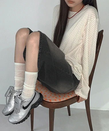 Oldiva Layered Frill Dot T-Shirt
