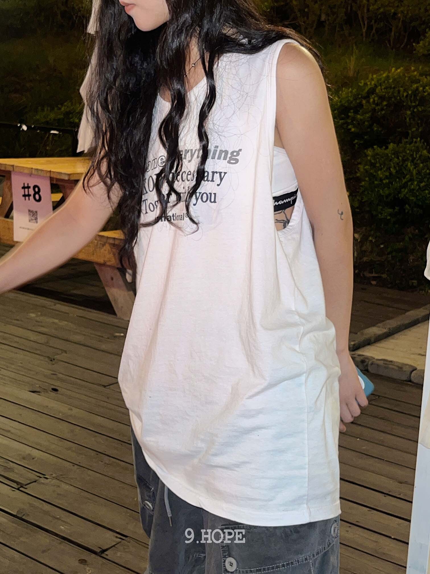 with pigment long sleeveless