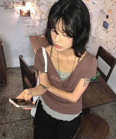 Flynn Snap Button Strap Short Sleeve T-Shirt