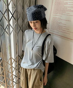 델루이 도트 오버핏 반팔 티셔츠