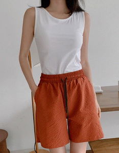 Simple Cotton 2 Rappa Neck Round Sleeveless