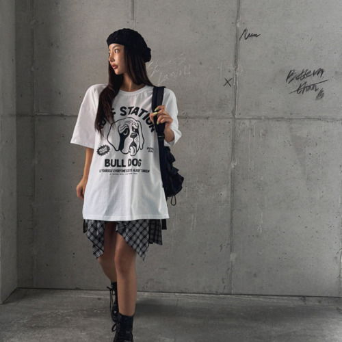 Rough dyed short sleeve t-shirt