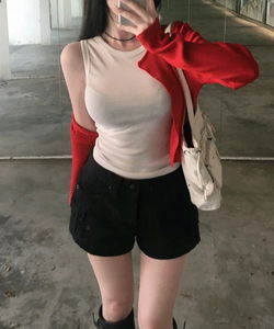 Huni Cool Ribbed Crop Cardigan -6 colors