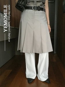 Crown Uneven Pleated Midi Skirt