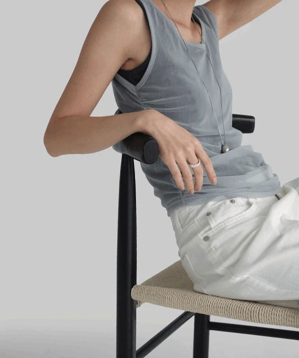 Windit Layered Mesh Shirring Sleeveless