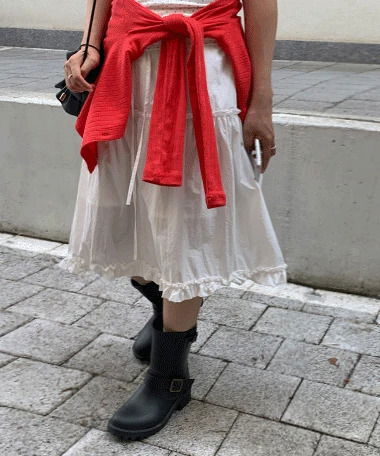 Frill midi skirt in lobby