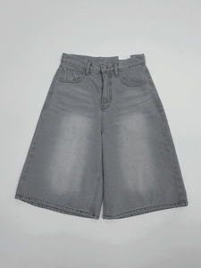 Gray cat Faded bermuda wide denim