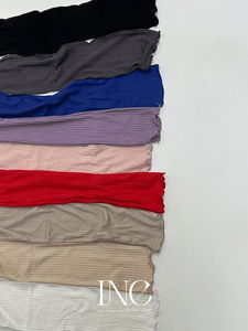 Color Tencel Ribbed Knee Socks