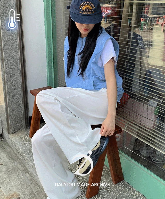 ラビオリネンワイドバンディングパンツ