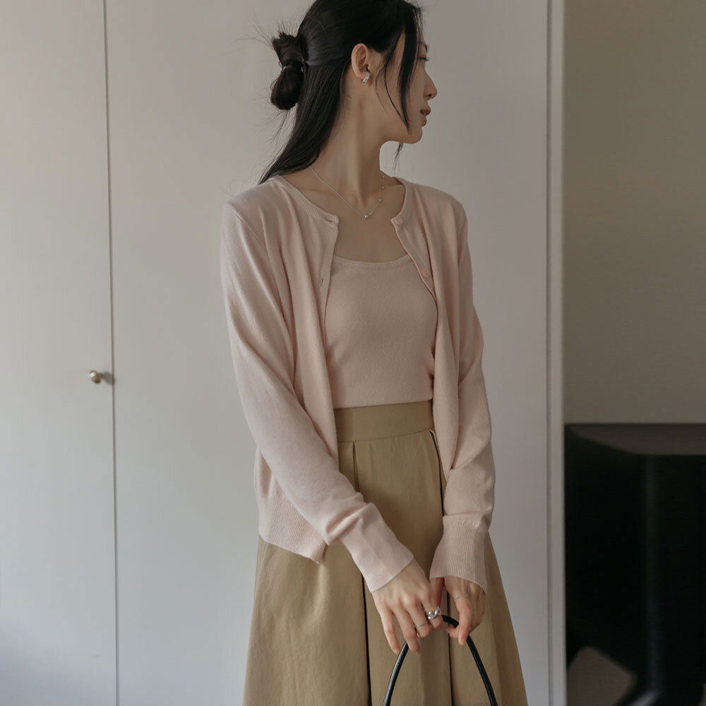 Versene moist knit sleeveless cardigan set